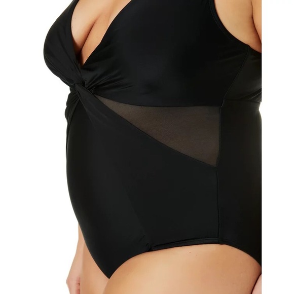 Terra & Sky NWT Twist with Mesh Inset One-Piece Swimsuit, 1X (16W-18W) - Picture 5 of 14